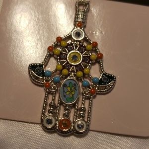 Silver plated Hamsa pendant